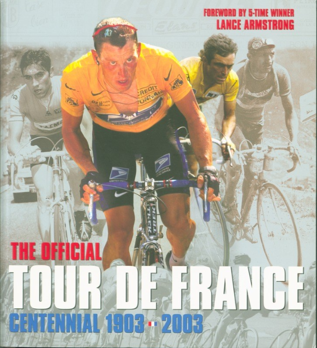 Offizielles Tour-de-France-Jubiläumsplakat (1903-2003), das eine Gruppe von Radfahrern zeigt.