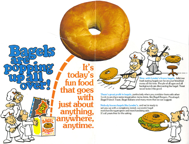 Ein Plakat mit einem Donut und animierten Bildern.