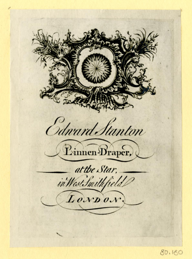 Ein Plakat mit dem Text 'Edward Stanton: Rinnen-Draper, im Star in West Smithfield, London' und einem Design.
