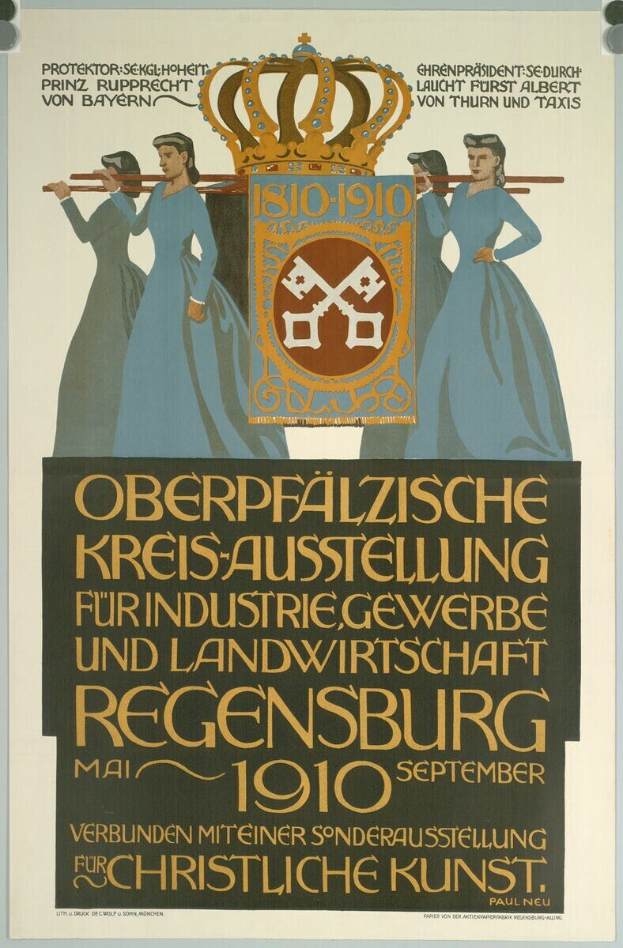 Plakat zur deutschen Revolution 1910, das eine Gruppe von Menschen und eine Krone zeigt.