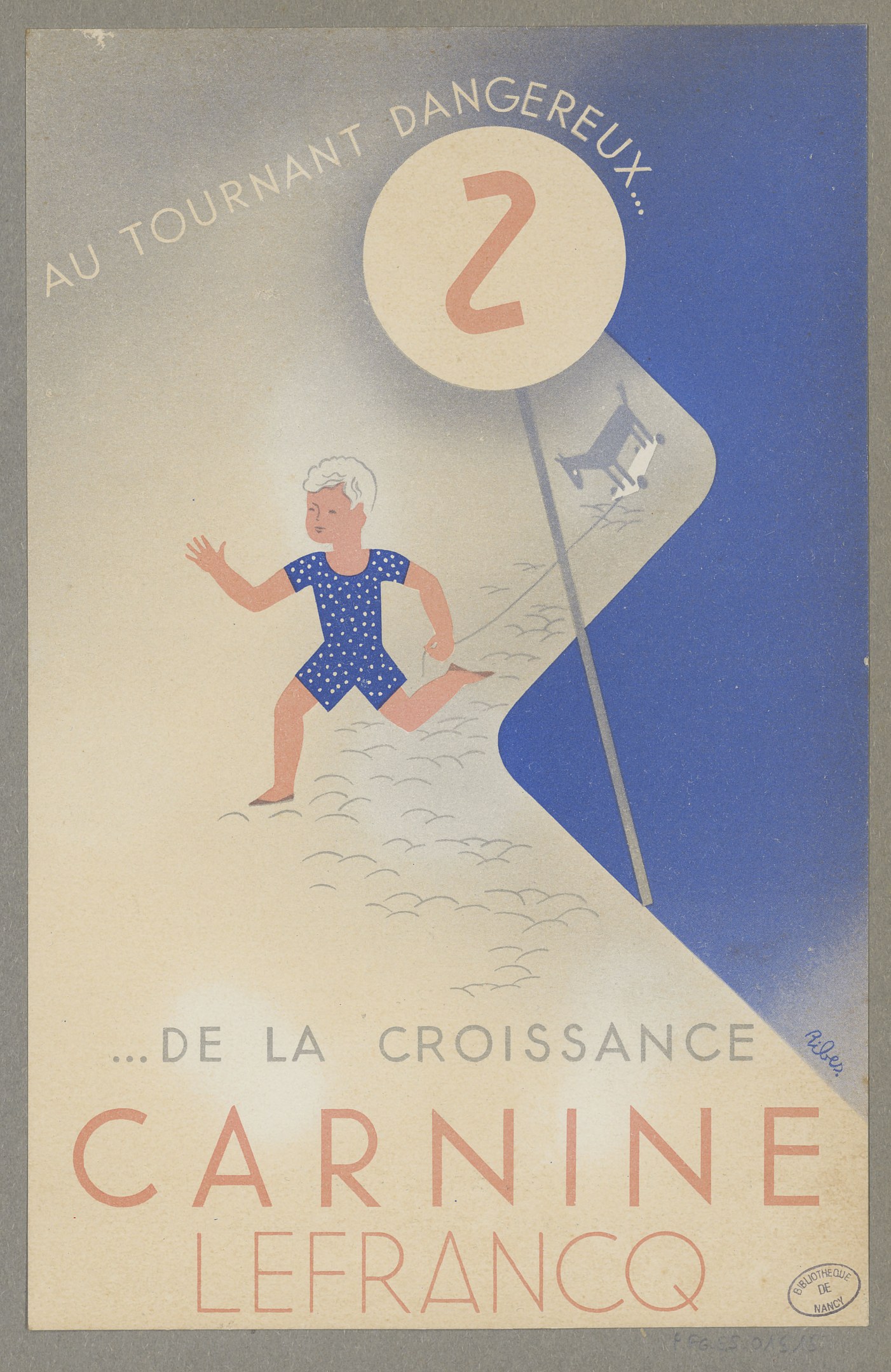 Ein Faschingsplakat in Frankreich mit einer Person in einem hellgelben Kleid, die strahlend in der Mitte steht, umgeben von schwarzem, fetten Text, der "Fasching" lautet.